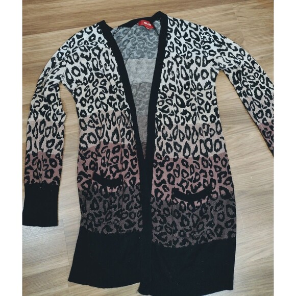 Net.153 Womens Open Cardigan Leopard Print M/L Classic Sweater Longsleeve - Picture 2 of 9